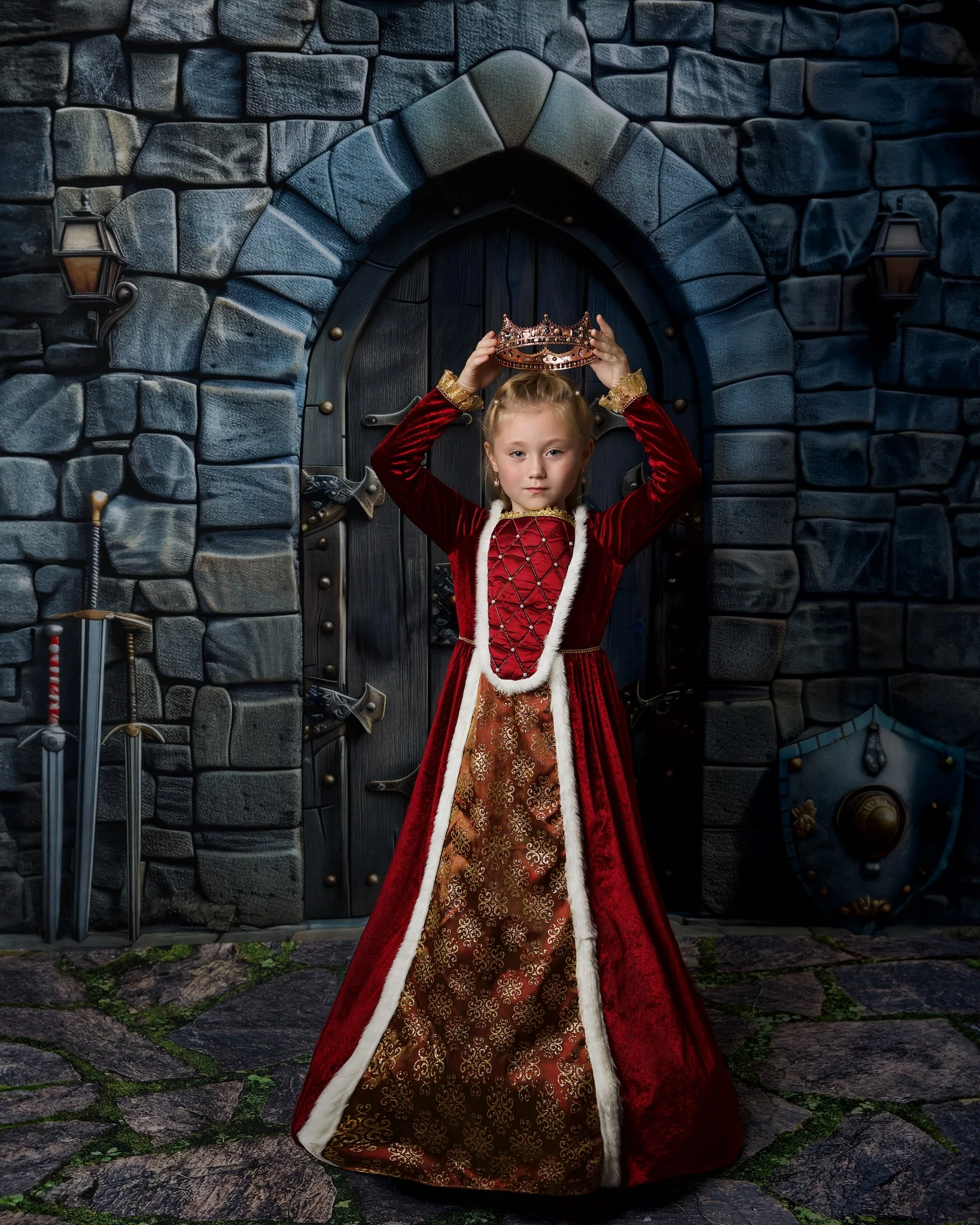 Kate Vintage Gray Stone Castle Backdrop Designed by Patty Robert - Image 3