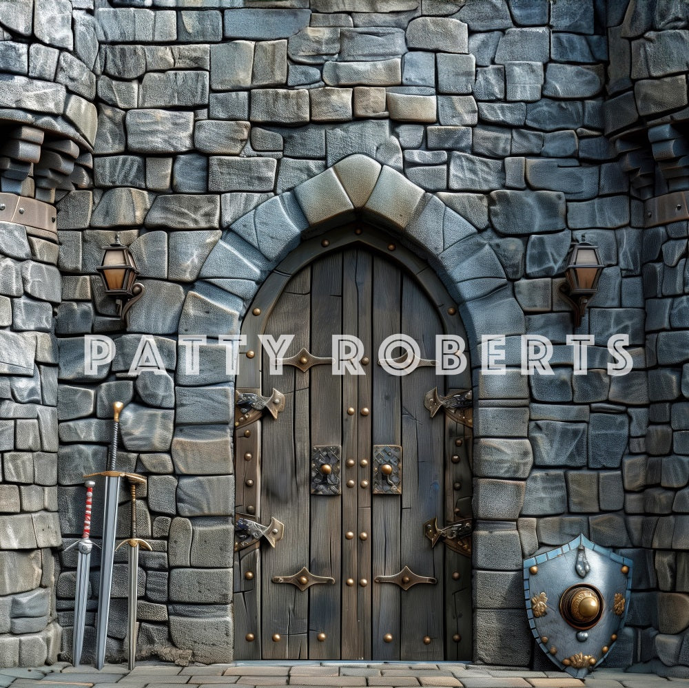 Kate Vintage Gray Stone Castle Backdrop Designed by Patty Robert - Image 4