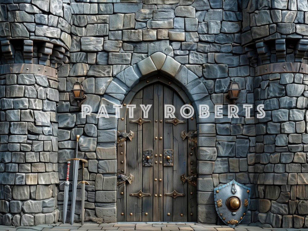 Kate Vintage Gray Stone Castle Backdrop Designed by Patty Robert - Image 5