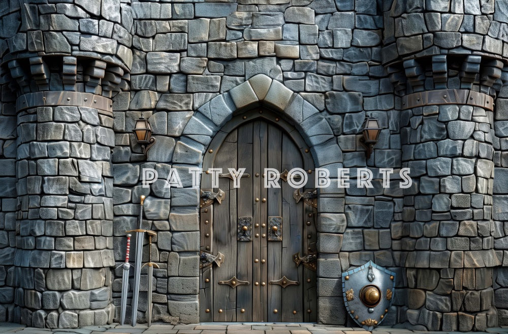 Kate Vintage Gray Stone Castle Backdrop Designed by Patty Robert - Image 6