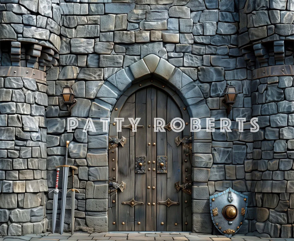 Kate Vintage Gray Stone Castle Backdrop Designed by Patty Robert - Image 7