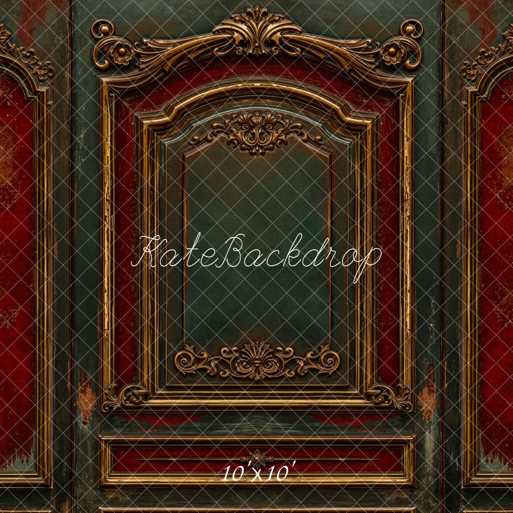 Kate Vintage Ornate Wall Red Green Backdrop Designed by Emetselch - Image 7