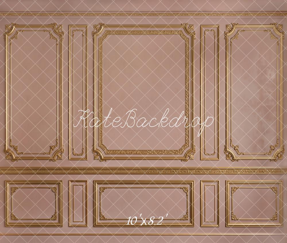 Kate Vintage Panel Gold Trim Fleece Backdrop Designed by Emetselch - Image 3