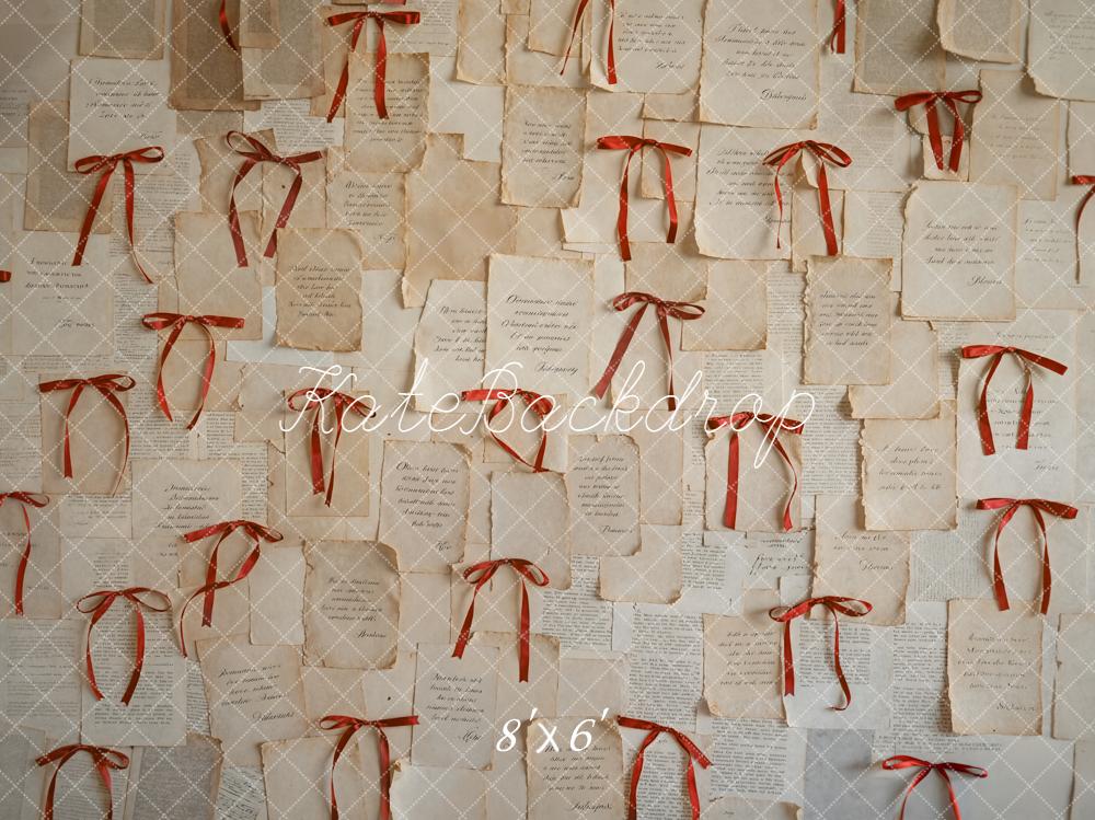 Kate Vintage Paper Red Bows Backdrop Designed by Emetselch - Image 3