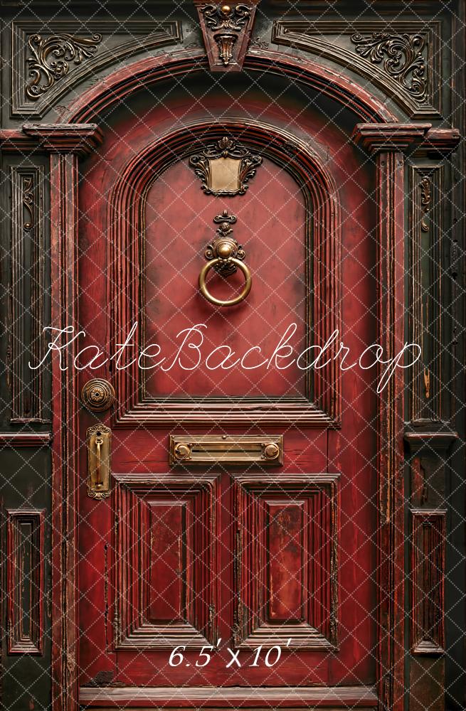 Kate Vintage Red Ornate Door Backdrop Designed by Chain Photography - Image 3