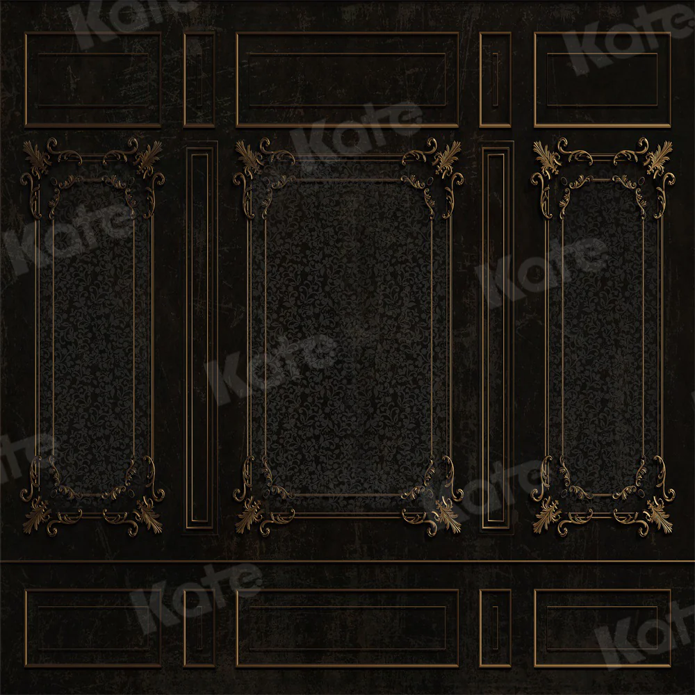 Kate Vintage Retro Wall Black Gold Phnom Backdrop for Photography - Image 3