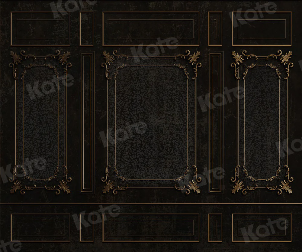 Kate Vintage Retro Wall Black Gold Phnom Backdrop for Photography - Image 4