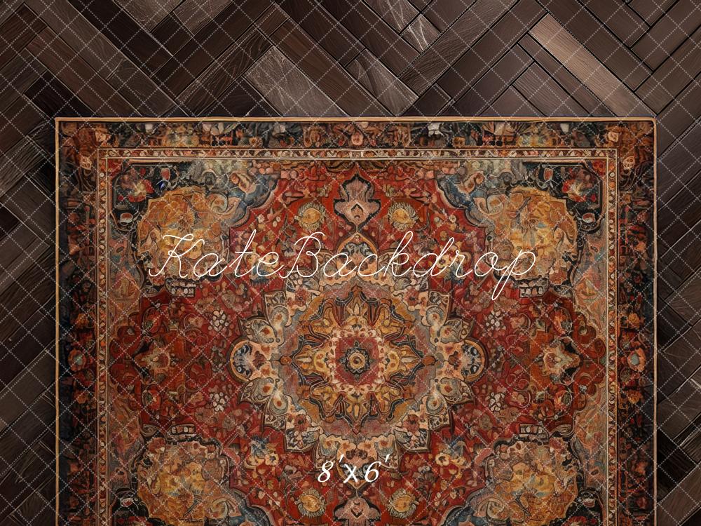Kate Vintage Rug Herringbone Floor Backdrop Designed by Mandy Ringe Photography - Image 3