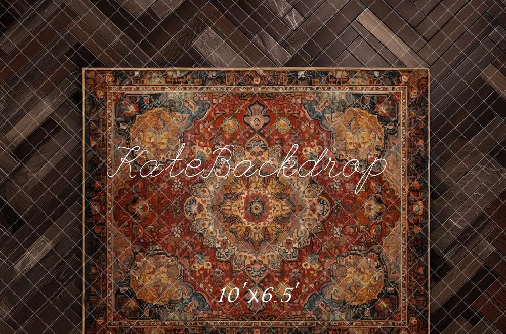 Kate Vintage Rug Herringbone Floor Backdrop Designed by Mandy Ringe Photography - Image 4