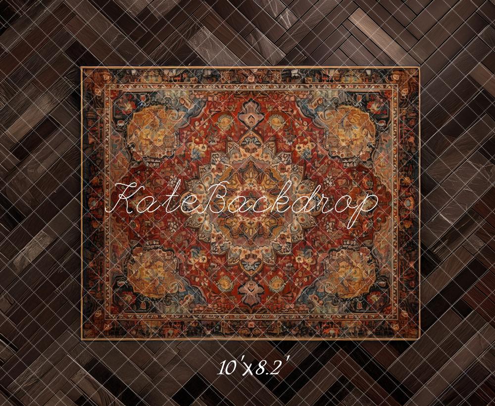 Kate Vintage Rug Herringbone Floor Backdrop Designed by Mandy Ringe Photography - Image 6