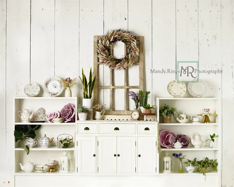 Kate Vintage Spring Tea Dining Room Backdrop Designed by Mandy Ringe Photography - Image 2