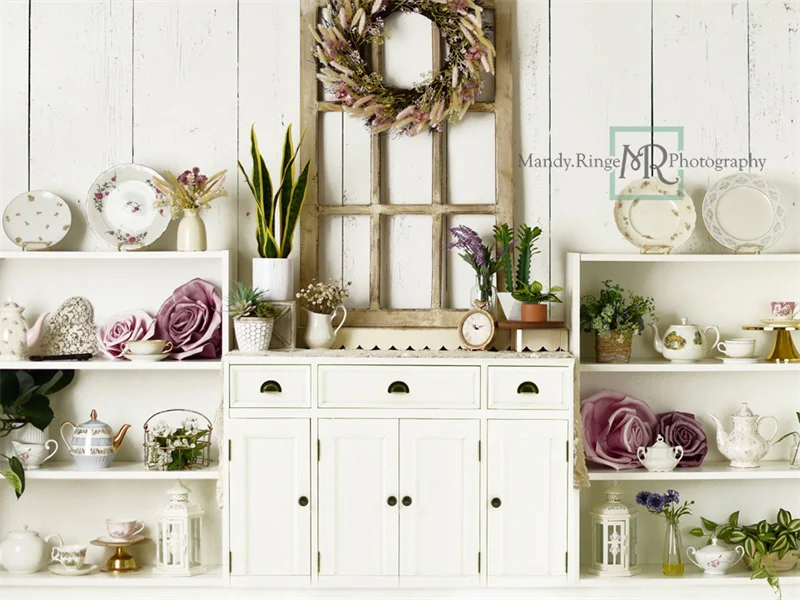 Kate Vintage Spring Tea Dining Room Backdrop Designed by Mandy Ringe Photography - Image 3