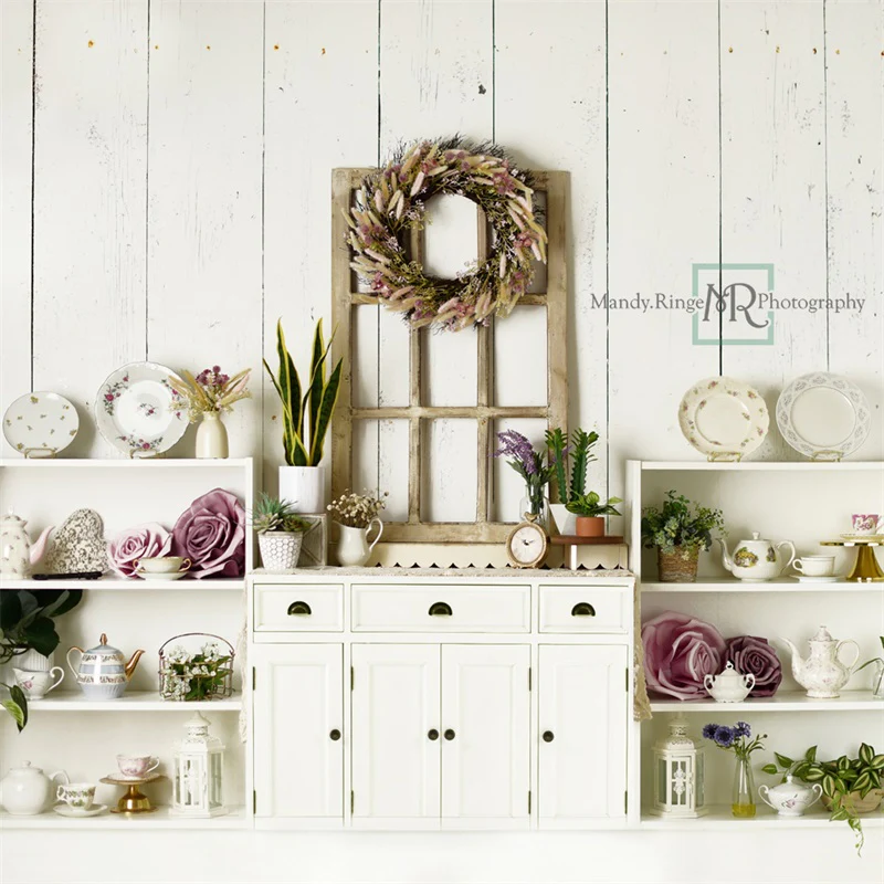 Kate Vintage Spring Tea Dining Room Backdrop Designed by Mandy Ringe Photography - Image 4