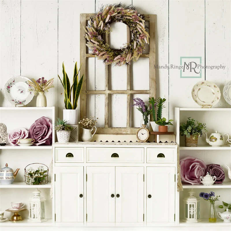 Kate Vintage Spring Tea Dining Room Backdrop Designed by Mandy Ringe Photography - Image 5