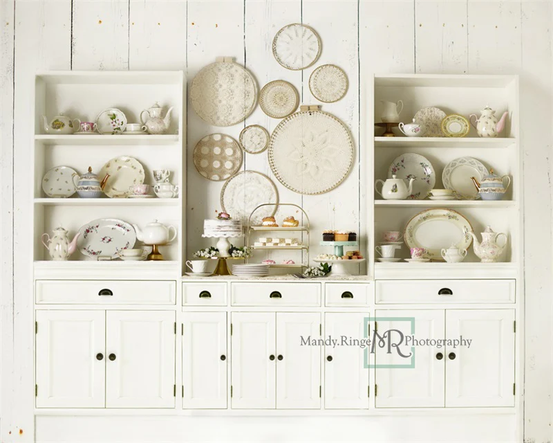 Kate Vintage Tea Party Kitchen Backdrop Designed by Mandy Ringe Photography - Image 2