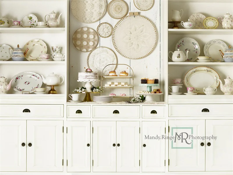 Kate Vintage Tea Party Kitchen Backdrop Designed by Mandy Ringe Photography - Image 3
