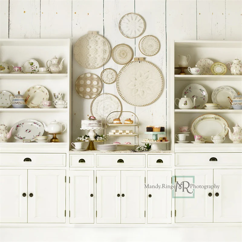 Kate Vintage Tea Party Kitchen Backdrop Designed by Mandy Ringe Photography - Image 4
