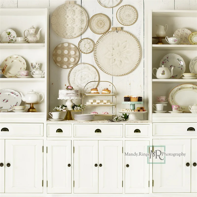 Kate Vintage Tea Party Kitchen Backdrop Designed by Mandy Ringe Photography - Image 5