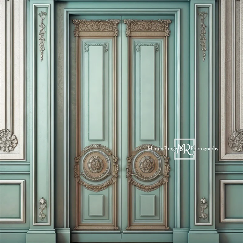 Kate Vintage Teal Wall Backdrop Designed by Mandy Ringe Photography - Image 2