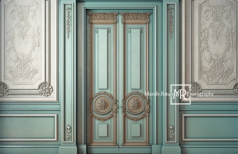 Kate Vintage Teal Wall Backdrop Designed by Mandy Ringe Photography - Image 3