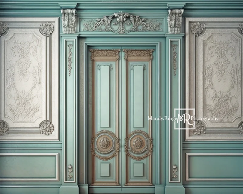 Kate Vintage Teal Wall Backdrop Designed by Mandy Ringe Photography - Image 5