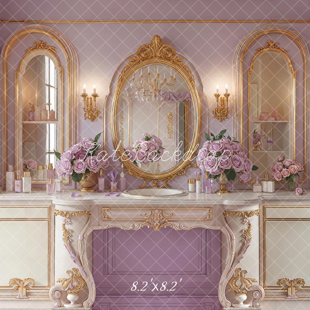 Kate Vintage Vanity Mirror Purple Backdrop Designed by Emetselch - Image 5