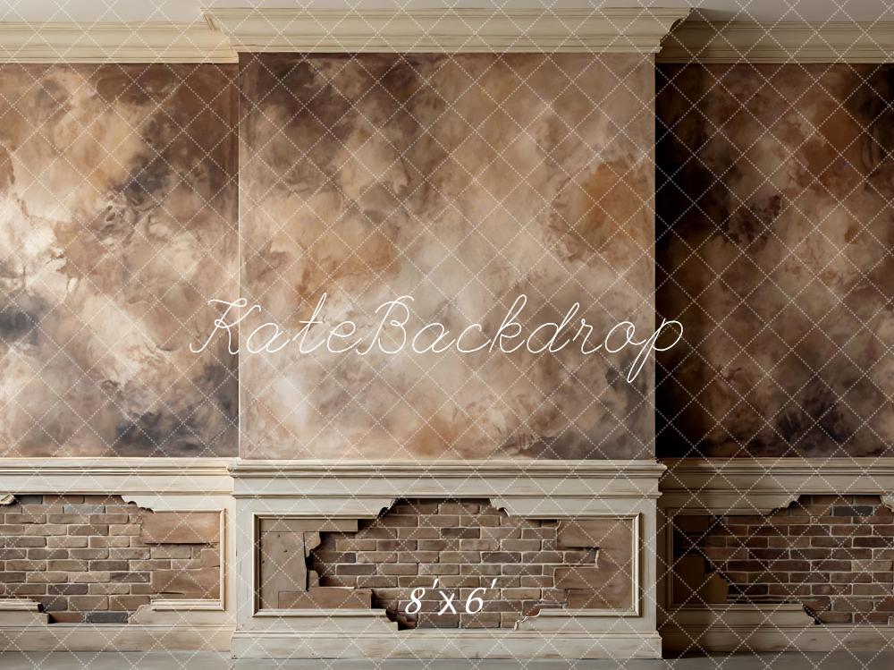 Kate Vintage Wall Exposed Brick Brown Backdrop Designed by Mini MakeBelieve - Image 3