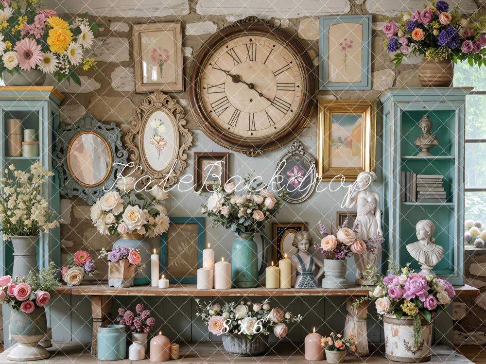 Kate Vintage Wall Flowers Candles Statues Backdrop Designed by Mini MakeBelieve - Image 3