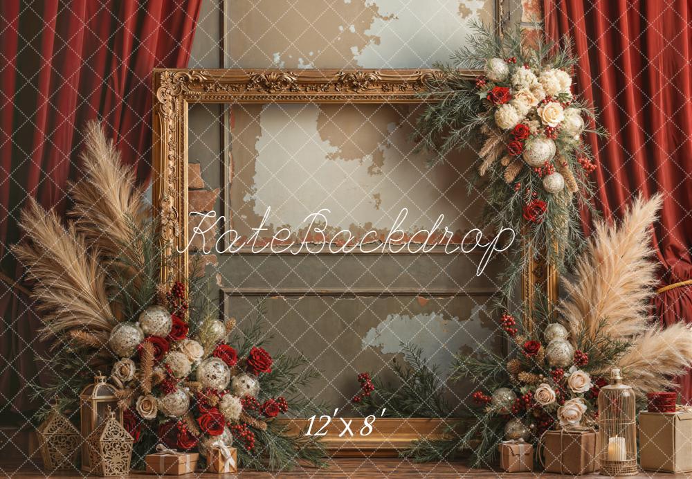 Kate Vintage Wall Gold Frame Fleece Backdrop Designed by Emetselch - Image 3