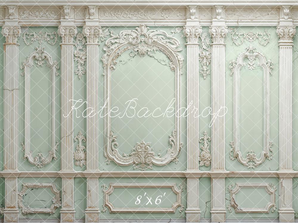 Kate Vintage Wall Ornate Columns Mint Green Backdrop Designed by Emetselch - Image 3