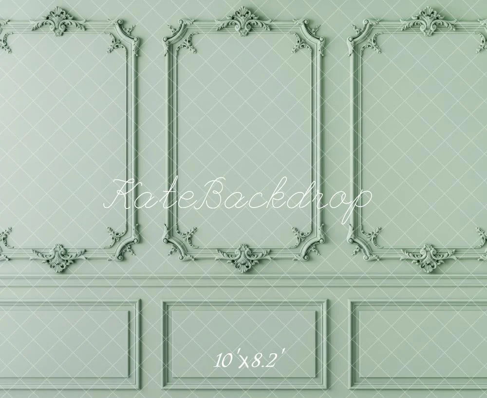 Kate Vintage Wall Ornate Panels Green Fleece Backdrop Designed by Patty Robert - Image 3