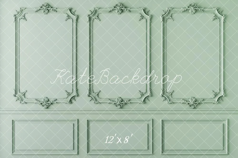 Kate Vintage Wall Ornate Panels Green Fleece Backdrop Designed by Patty Robert - Image 4