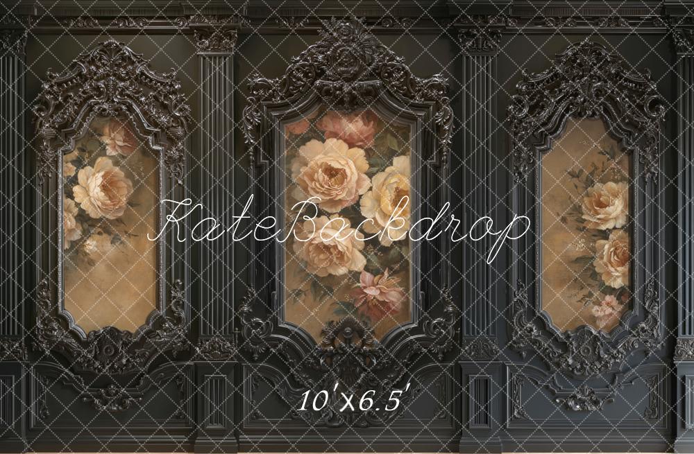 Kate Vintage Wall Ornate Roses Dark Backdrop Designed by Emetselch - Image 4