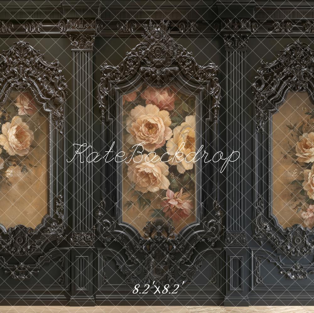 Kate Vintage Wall Ornate Roses Dark Backdrop Designed by Emetselch - Image 5
