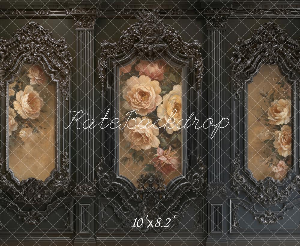 Kate Vintage Wall Ornate Roses Dark Backdrop Designed by Emetselch - Image 6