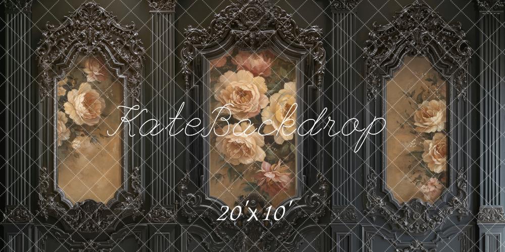 Kate Vintage Wall Ornate Roses Dark Backdrop Designed by Emetselch - Image 8