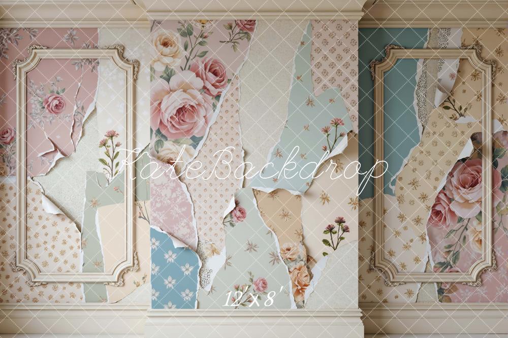 Kate Vintage Wall Peeling Floral Pastel Backdrop Designed by Mini MakeBelieve - Image 10