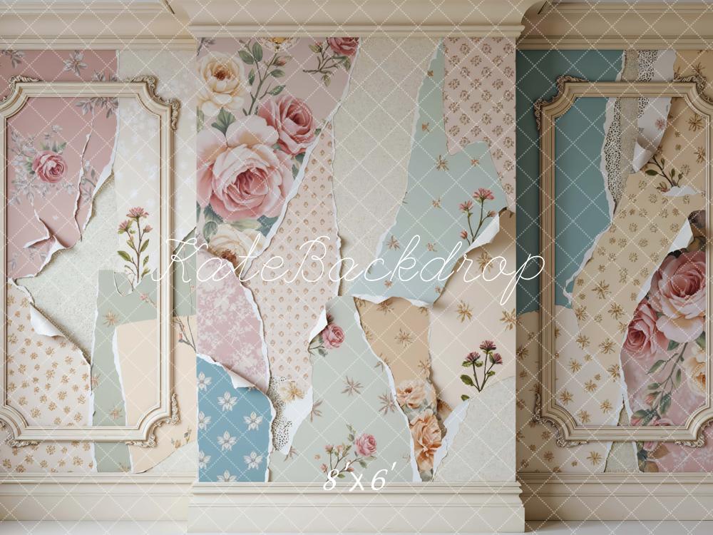 Kate Vintage Wall Peeling Floral Pastel Backdrop Designed by Mini MakeBelieve - Image 5