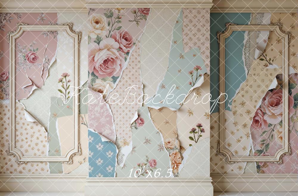 Kate Vintage Wall Peeling Floral Pastel Backdrop Designed by Mini MakeBelieve - Image 6