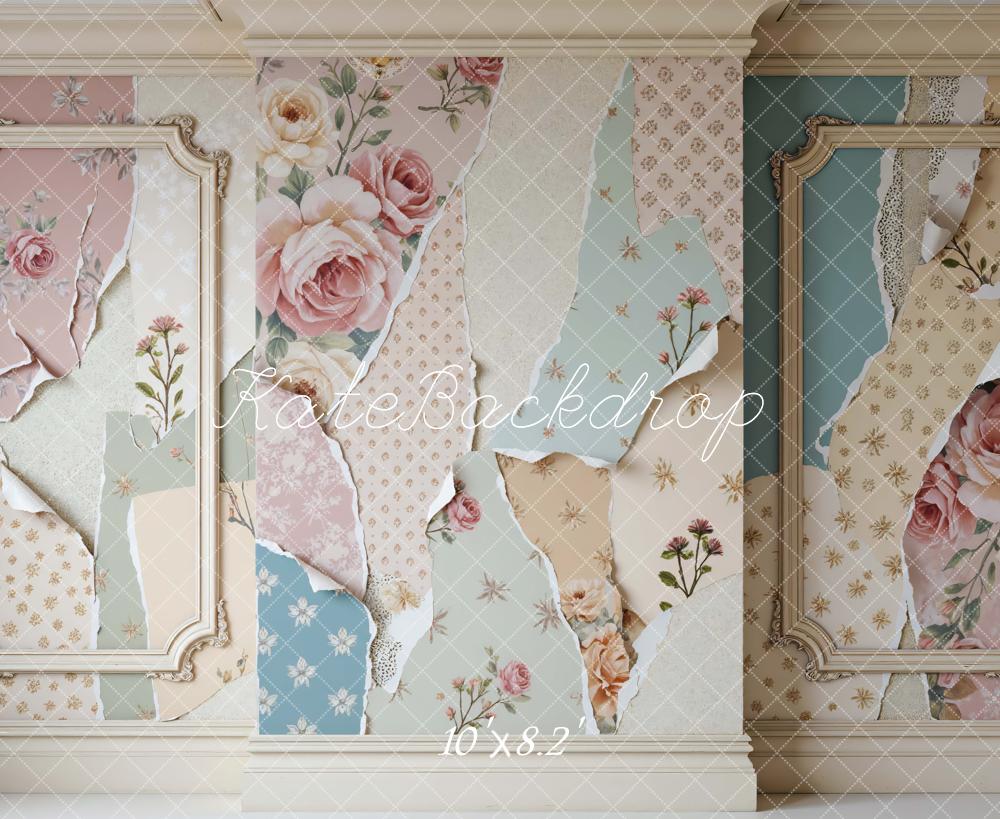 Kate Vintage Wall Peeling Floral Pastel Backdrop Designed by Mini MakeBelieve - Image 8