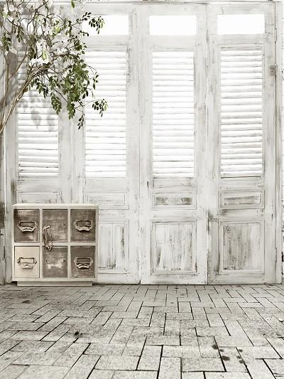 Kate Vintage White Grey Floor Window Backdrops for Wedding Photography - Image 2