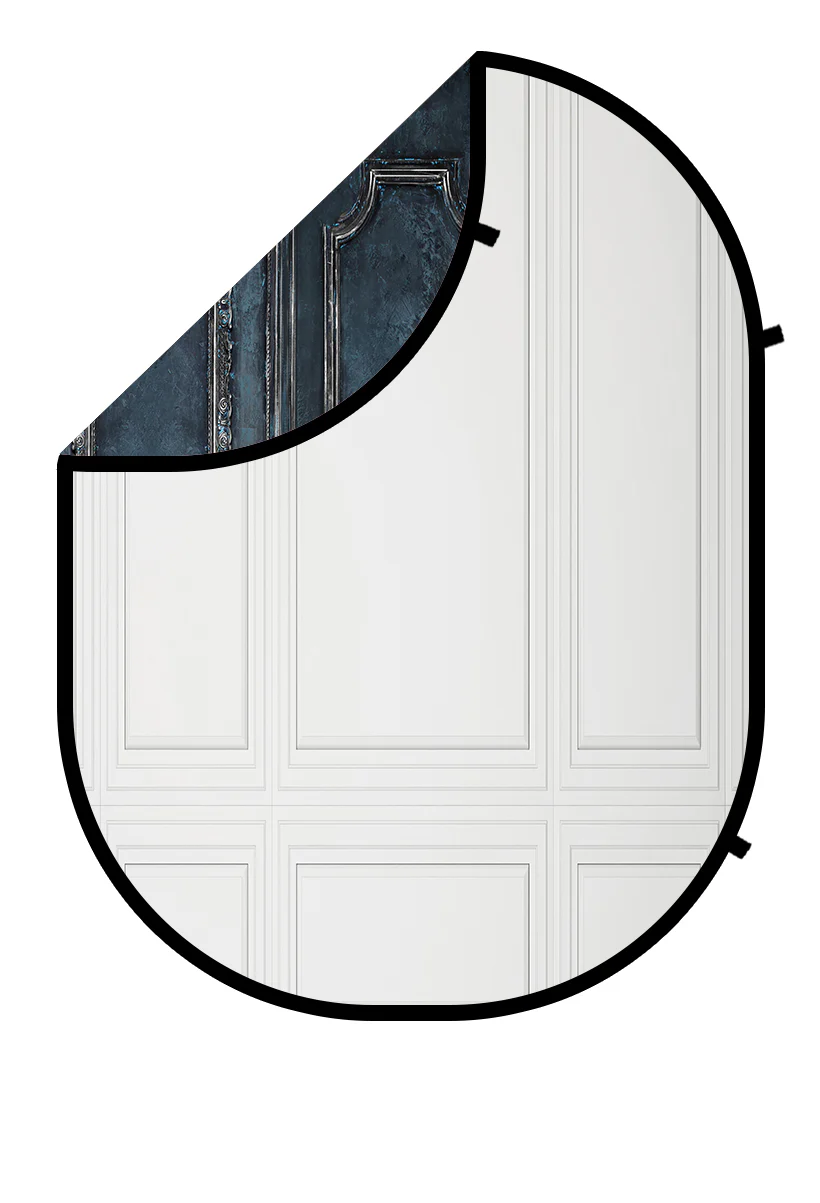 Kate Vintage White Wall/Blue Wall Collapsible Backdrop Photography 5X6.5ft(1.5x2m) - Image 2