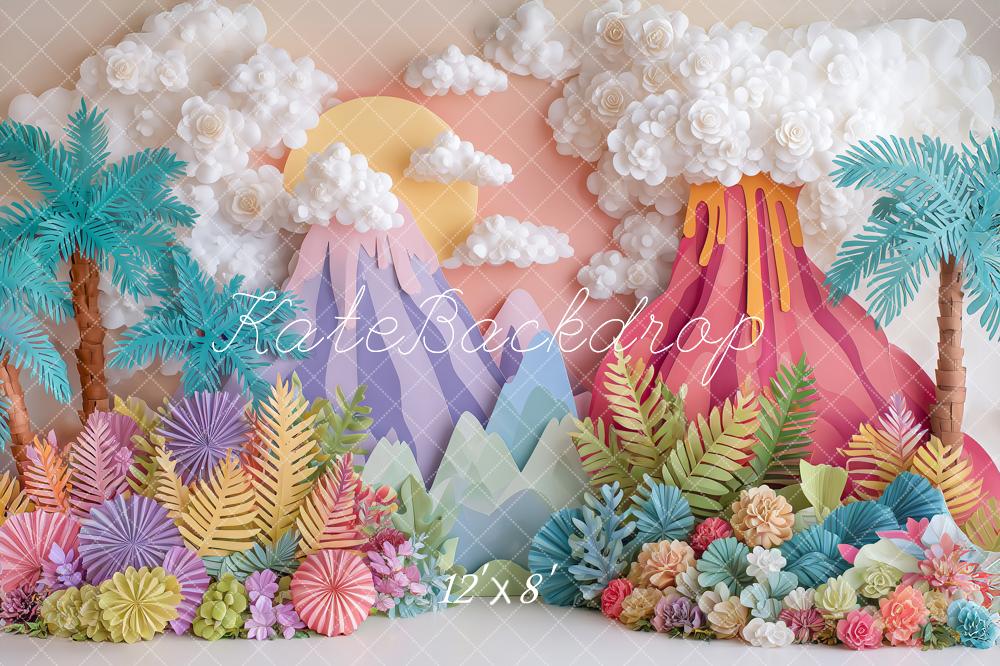 Kate Volcano Mountains Palm Trees Backdrop Designed by Angela Marie Photography - Image 8