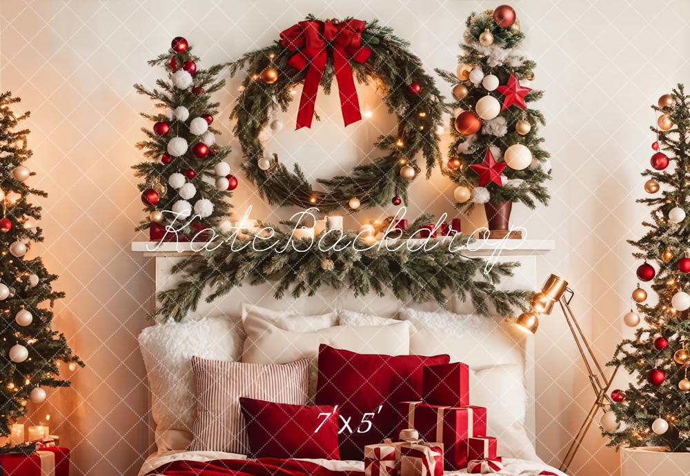 Kate Warm Christmas Headboard Tree Backdrop for Photography - Image 2