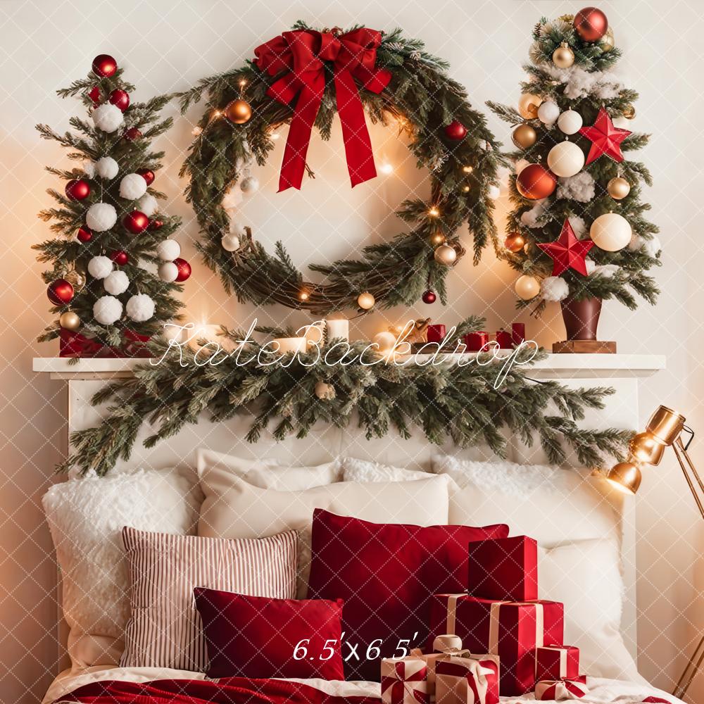 Kate Warm Christmas Headboard Tree Backdrop for Photography - Image 3