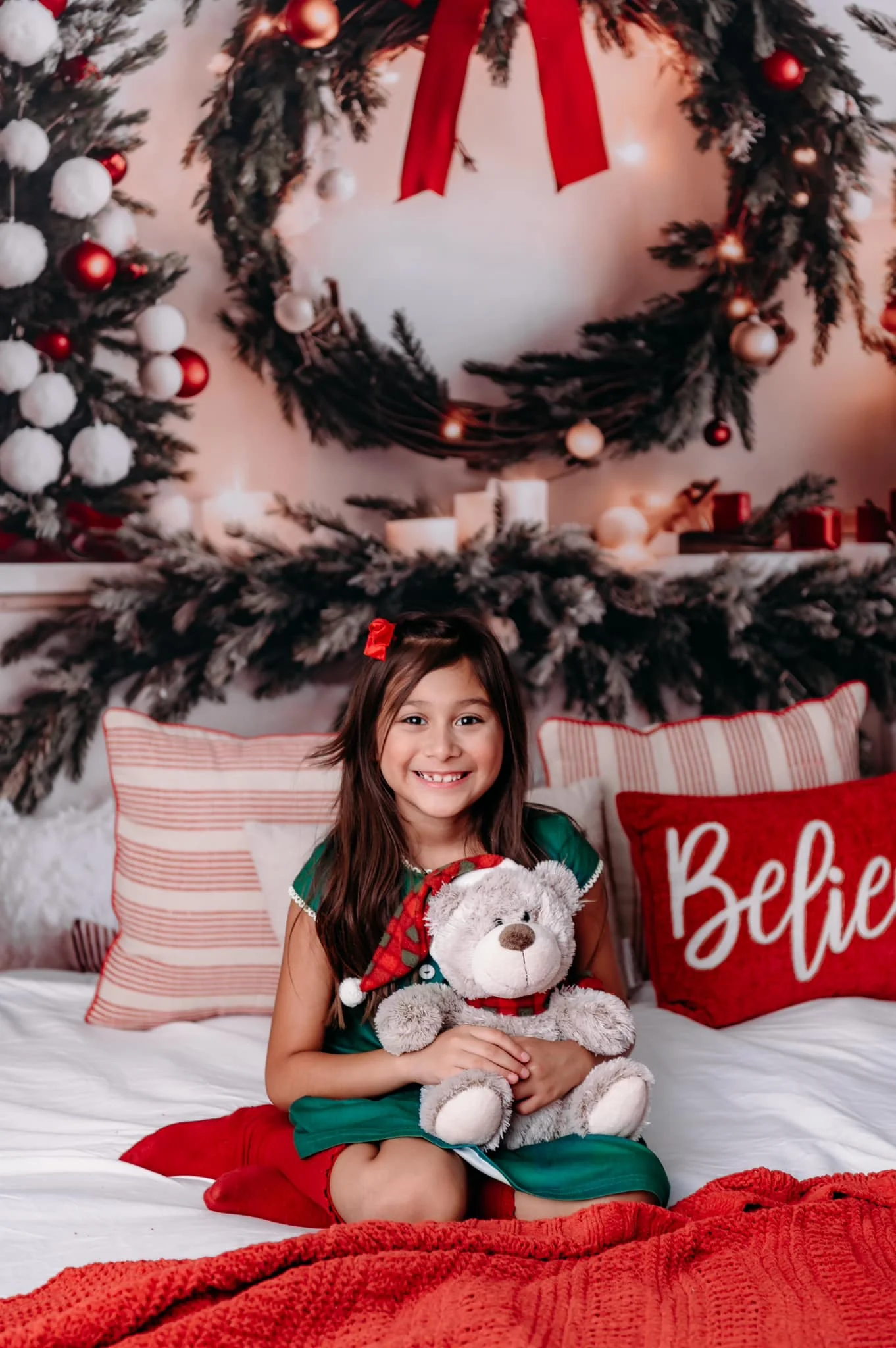 Kate Warm Christmas Headboard Tree Backdrop for Photography - Image 4