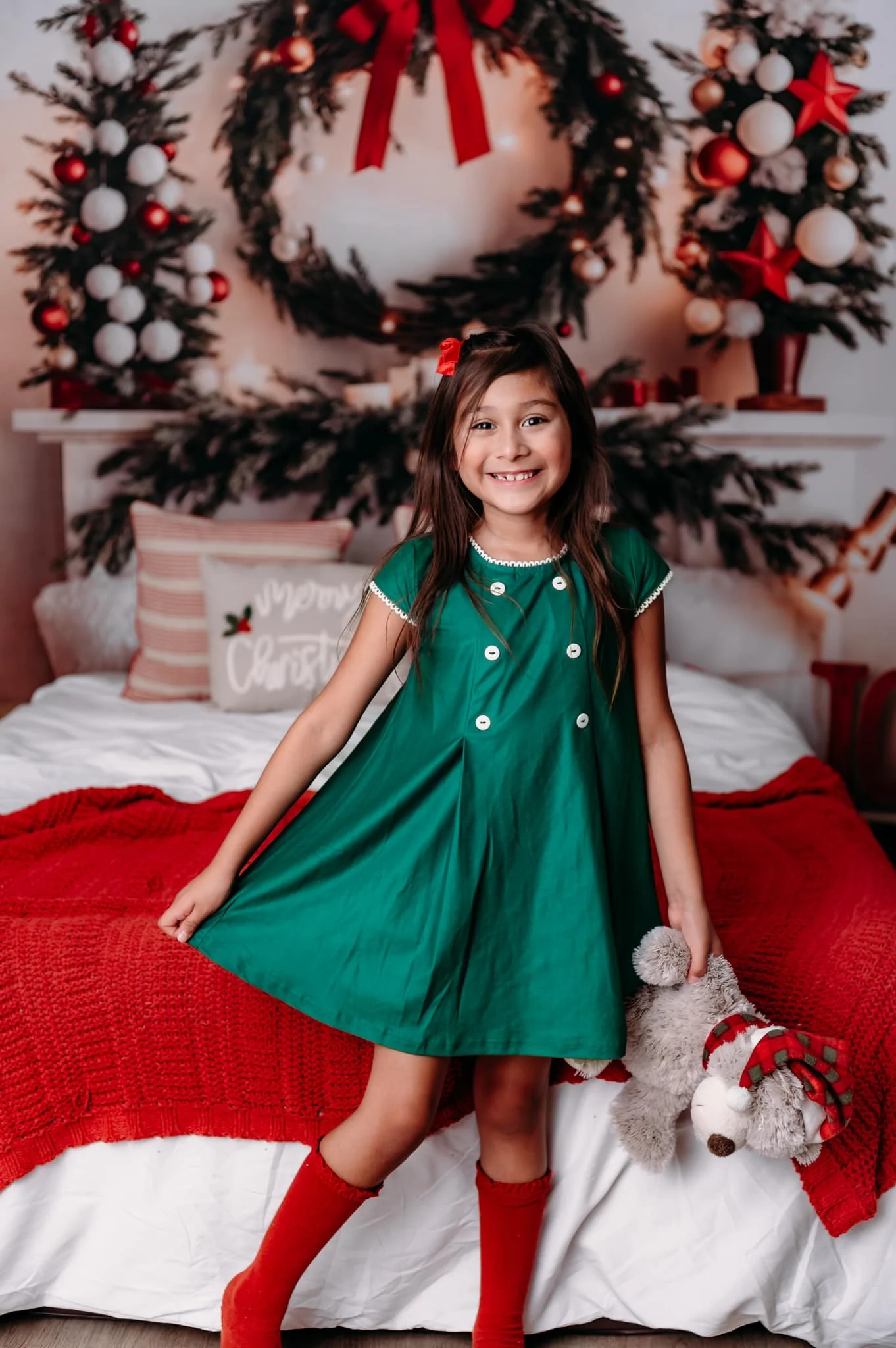Kate Warm Christmas Headboard Tree Backdrop for Photography - Image 5