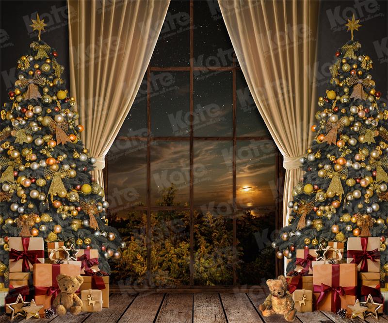 Kate Warm Christmas Trees Window Backdrop for Photography - Image 7