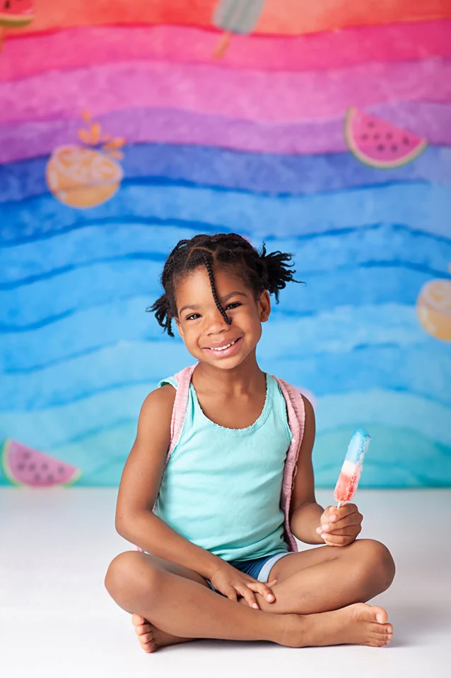 Kate Watercolor Stripes Summer Backdrop for Photography designed by Jerry_Sina - Image 3