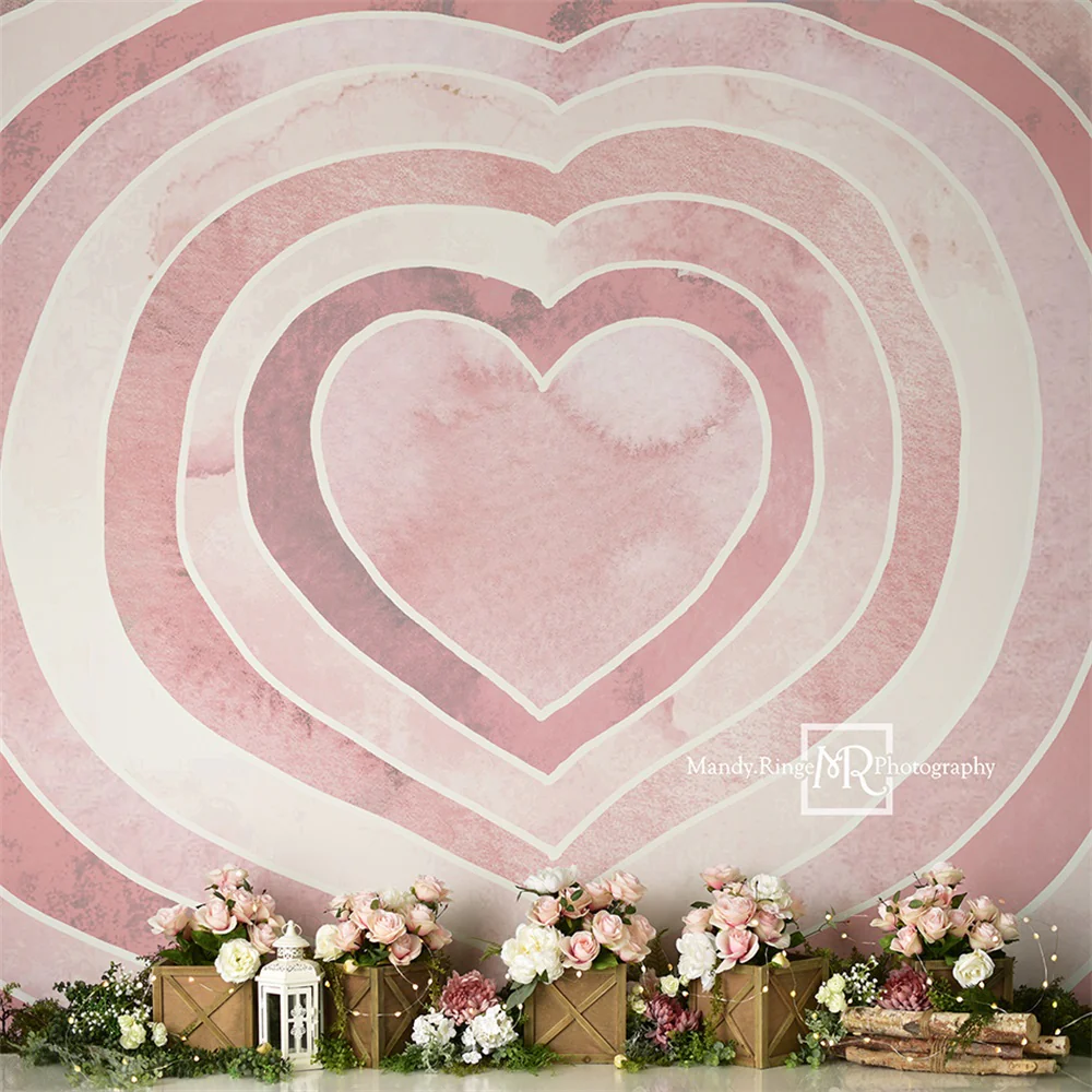 Kate Watercolor Valentine Heart Roses Backdrop Designed by Mandy Ringe Photography - Image 2